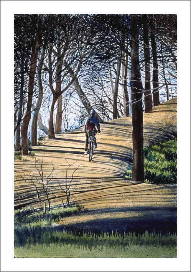 Along the Lake - Town Lake Hike & Bike trail, Austin, TX - Watercolor Painting